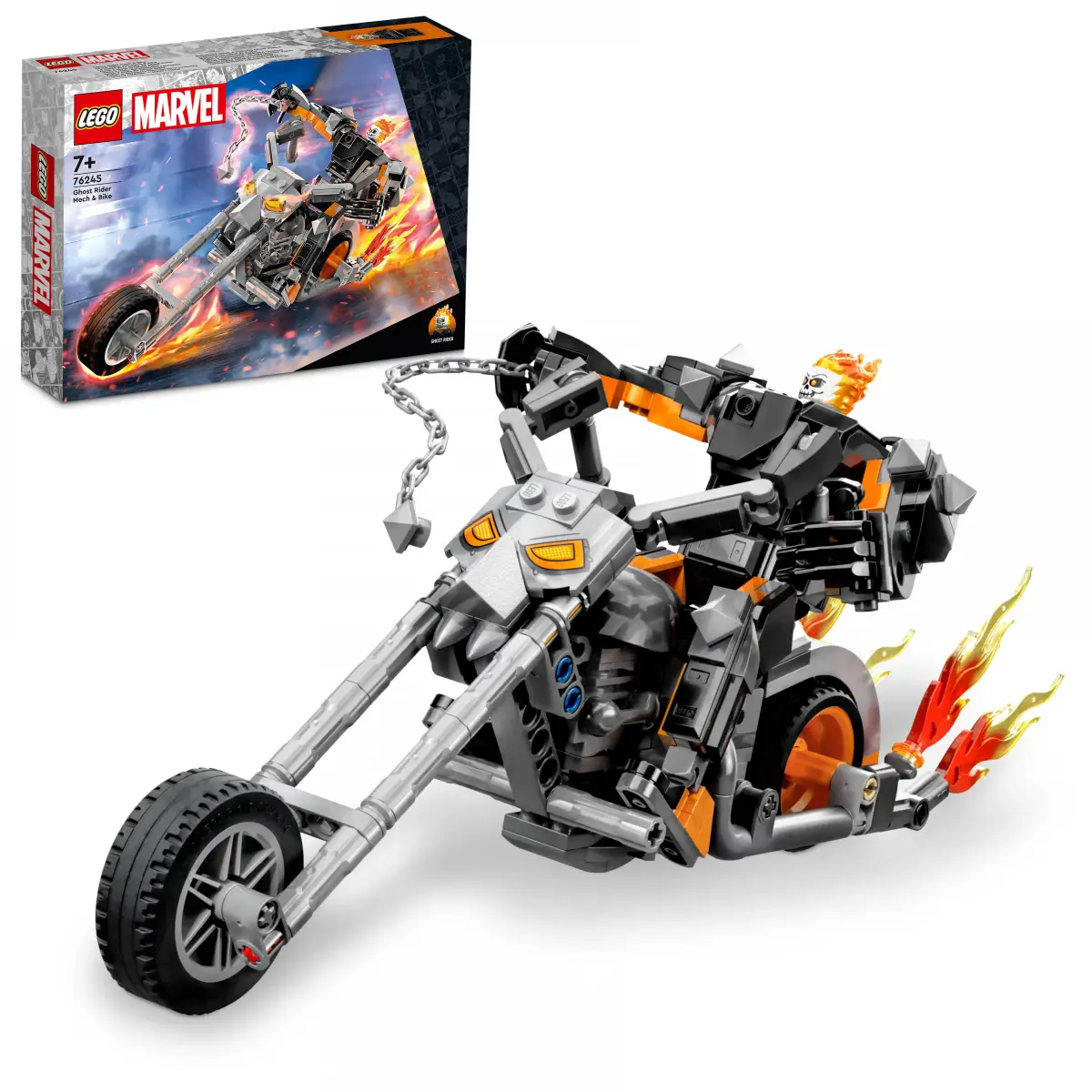 LEGO Marvel Ghost Rider Mech&Bike 76245 Building Toy Set (264 Pcs),Multicolor