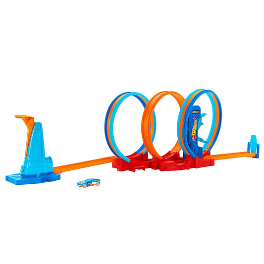 Hot Wheels Track Set, Ultra Hots Loop Madness with 3 Loops and 1 Hot Wheels Car in 1:64 Scale, Connects to Other Sets, Collapses for Easy Toy Storage HPX93