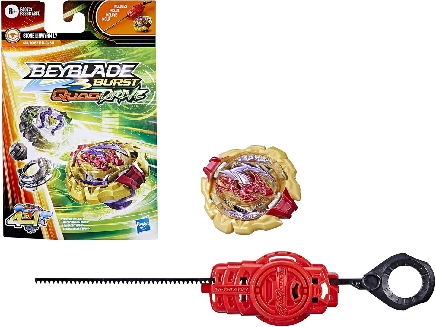 Beyblade Burst Quaddrive Stone Linwyrm L7 Spinning Top Starter Pack, 8Yrs+