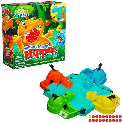 Hasbro Gaming Hungry Hungry Hippos Board Game, 4Y+, Multicolor