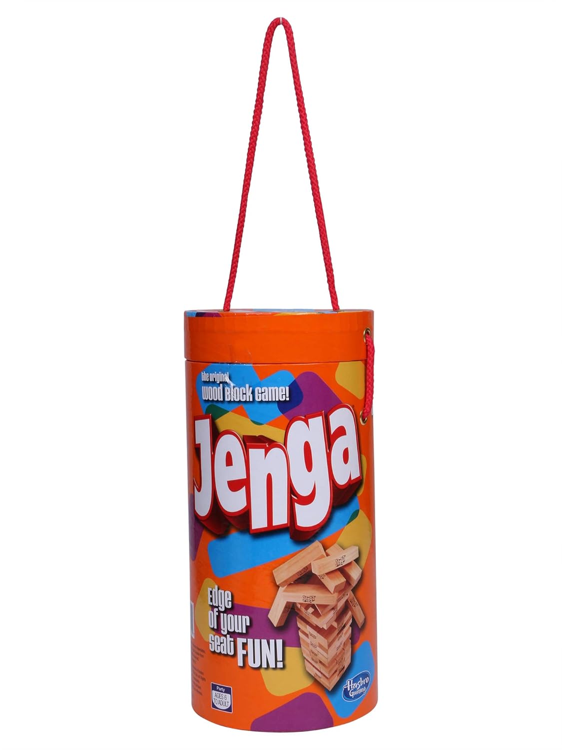 Hasbro Jenga Tube Stacking Tower Game for Kids 6Y+, Multicolour