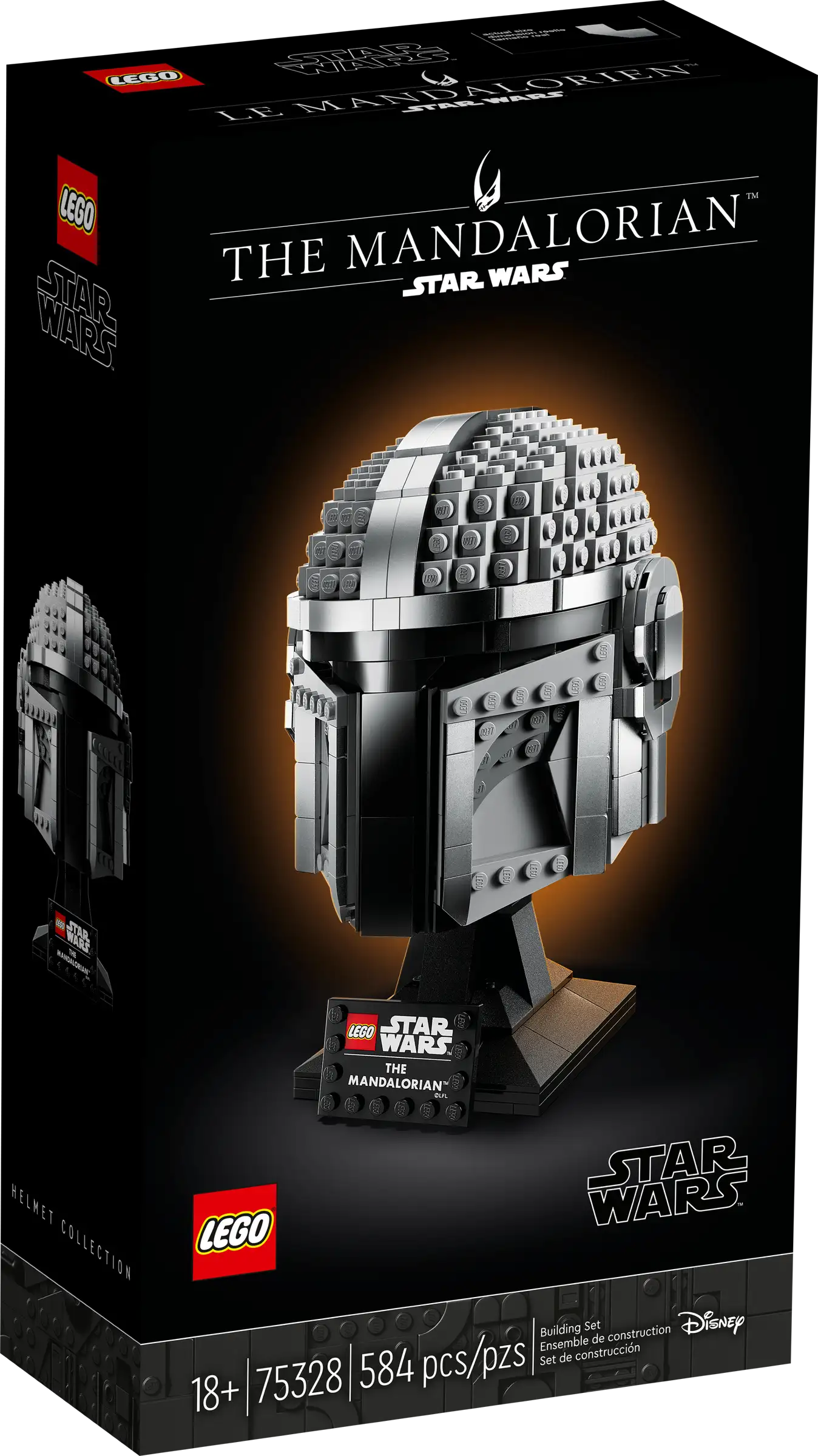 LEGO Star Wars The Mandalorian Helmet 75328 Building Kit (584 Pieces), Multicolor