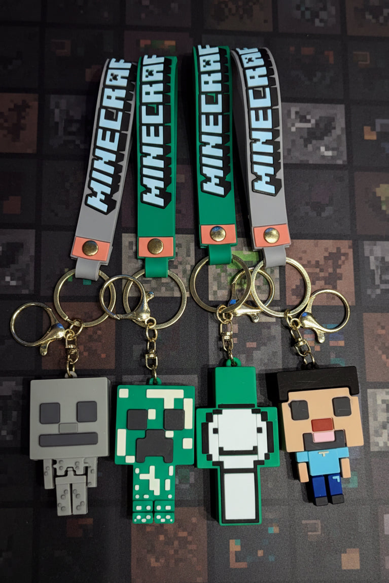Minecraft Character Keychain with Lanyard