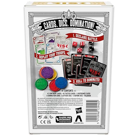 Hasbro Gaming Risk Strike Cards and Dice, 2-5 Players Game, 10Y+