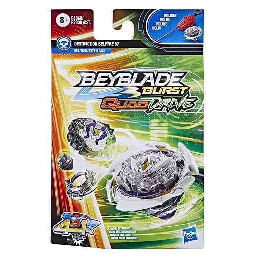 Beyblade Burst Quaddrive Destruction Belfyre B7 Spinning Top Starter Pack, 8Yrs+