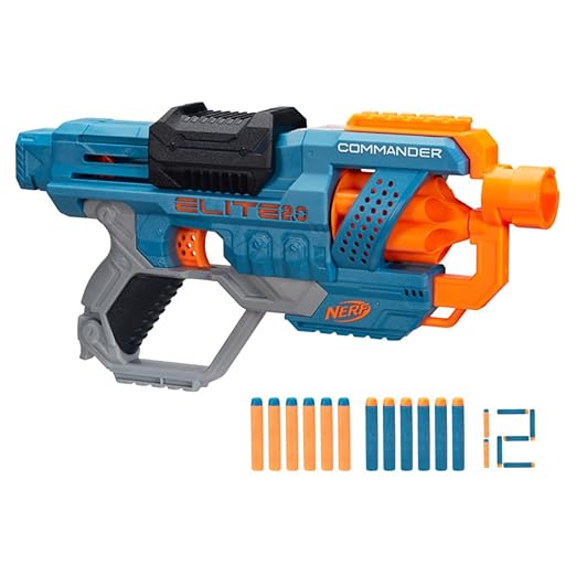 Nerf Elite 2.0 Commander Rd-6 Blaster, 12 Darts, 6-Dart Rotating Drum, Gift Toys for Kids Teens and Adults, Toys, Toys for Boys and Girls Ages 8+, Best Xmas Gift Toy,Multi