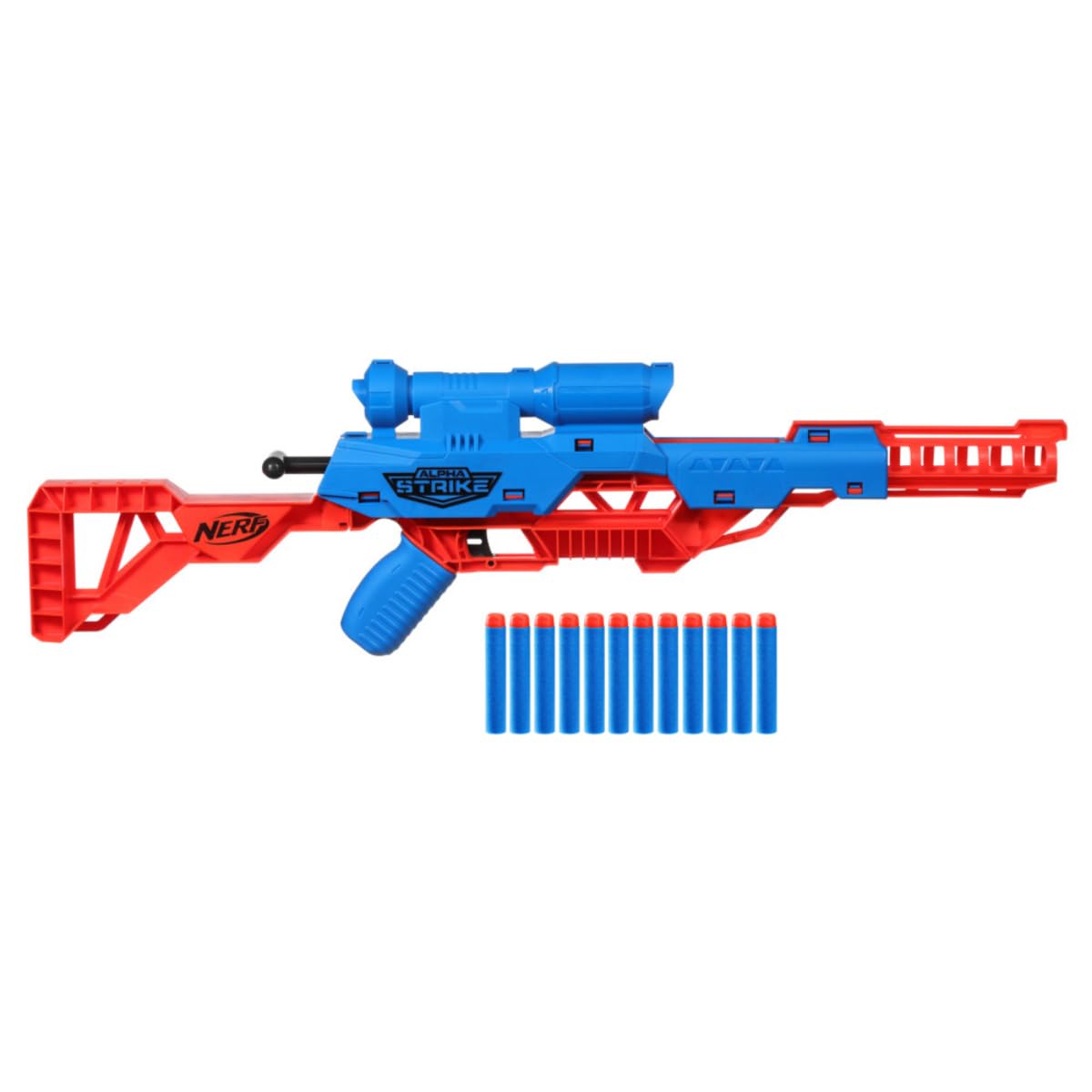 NERF Alpha Strike Wolf LR-1 Toy Blaster with Targeting Scope, Multicolour, 8Y+