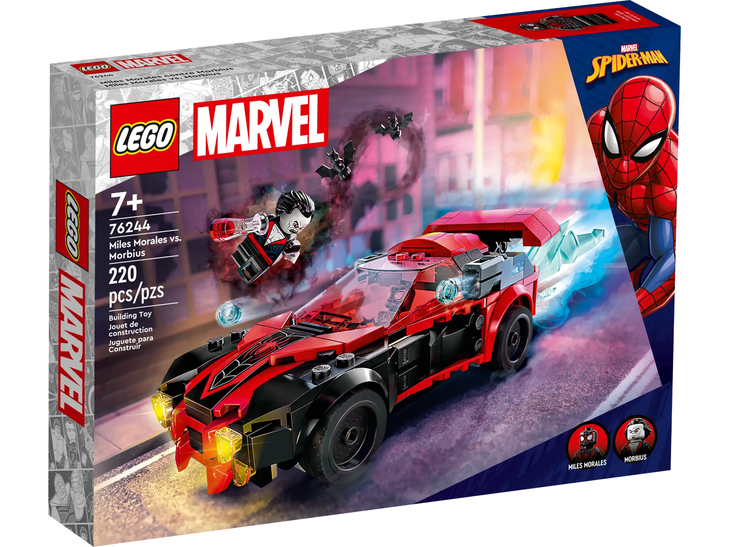 LEGO Marvel Miles Morales vs. Morbius 76244 Building Toy Set (220 Pcs),Multicolor