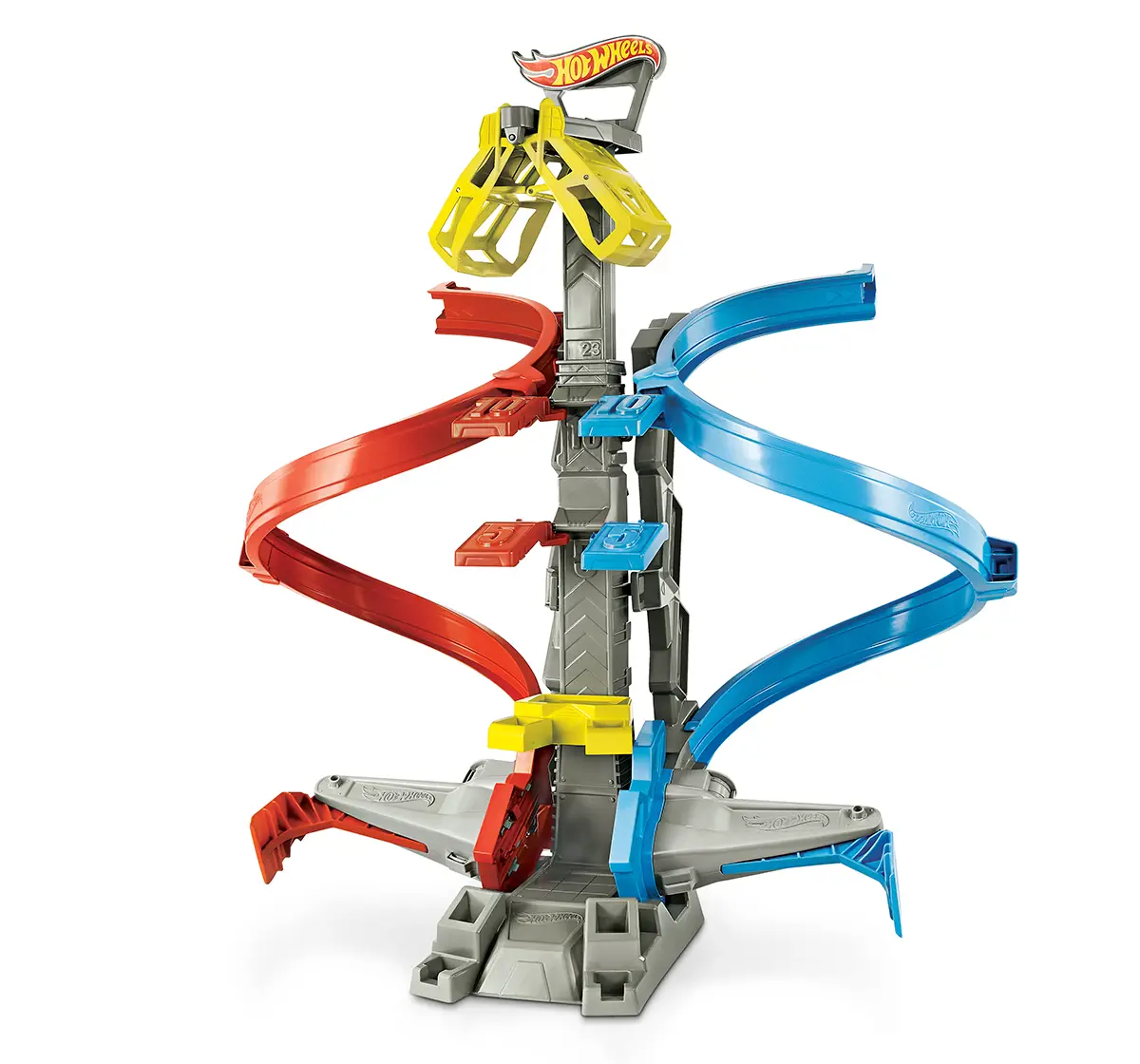 Mattel Hot Wheels Loop & Launch Track Set for Kids 5-10 Years Old with Adjustable 2-Foot-Tall Winner S Cage, Spiral Loop, & Point Panels, Simple Set-Up & Collapsible for Easy Storage GRW39
