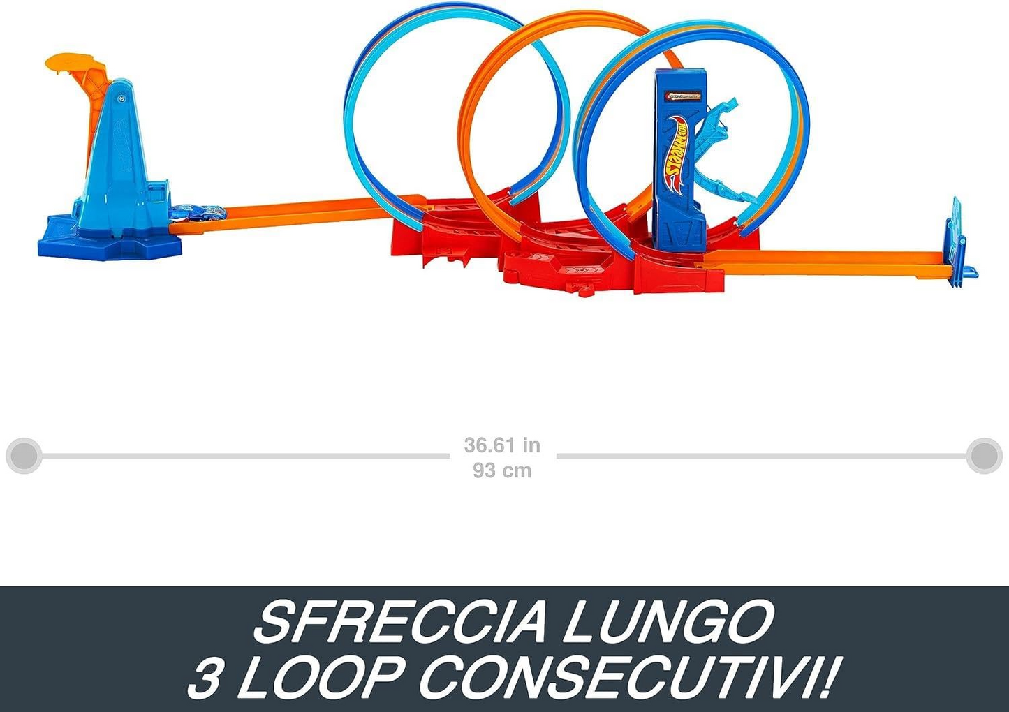 Hot Wheels Track Set, Ultra Hots Loop Madness with 3 Loops and 1 Hot Wheels Car in 1:64 Scale, Connects to Other Sets, Collapses for Easy Toy Storage HPX93