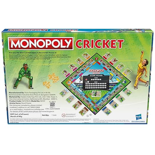 Monopoly Cricket Board Game 2 to 6 Players For Families, 8Y+