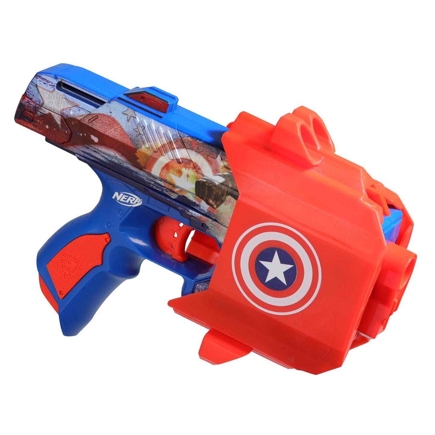 Nerf Marvel Captain America Dart Blaster, 10 Nerf Elite Darts, 8Y+