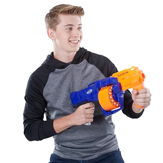 Nerf Surge Fire Elite Blaster 15 Dart Rotating Drum Slam Fire for Kids 8Y+, Multicolour