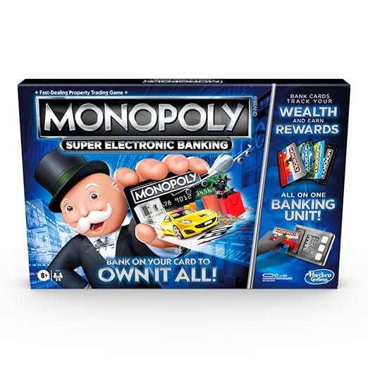 Monopoly Ultimate Banking Rewards Board Game for kids 8Y+, Multicolour
