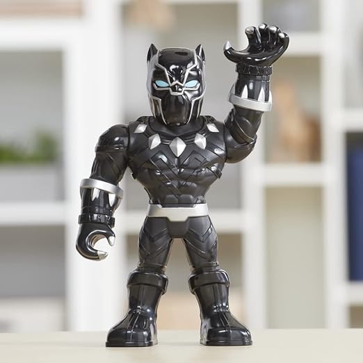 Super Hero Adventures Playskool Heroes Marvel Mega Mighties Black Panther Collectible 10" Action Figure, Toys for Kids Ages 3 & Up