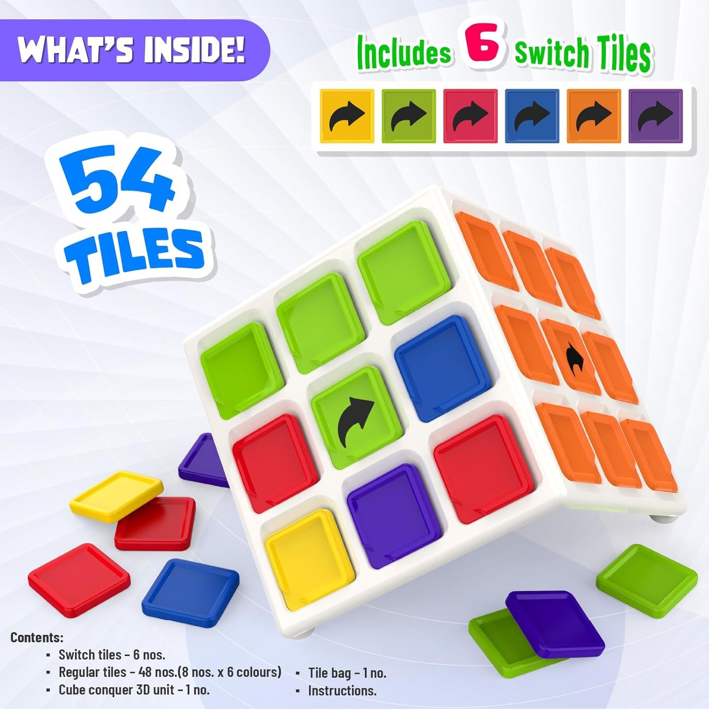 Funskool Cube Conquer, Strategic & Mind Challenging Cube Game for Kids and Adults, Learning & Development Toy for 2-6 Players, Ages 7+, Easy to Learn, Multicolour, Game Nights, Gift Set for Kids