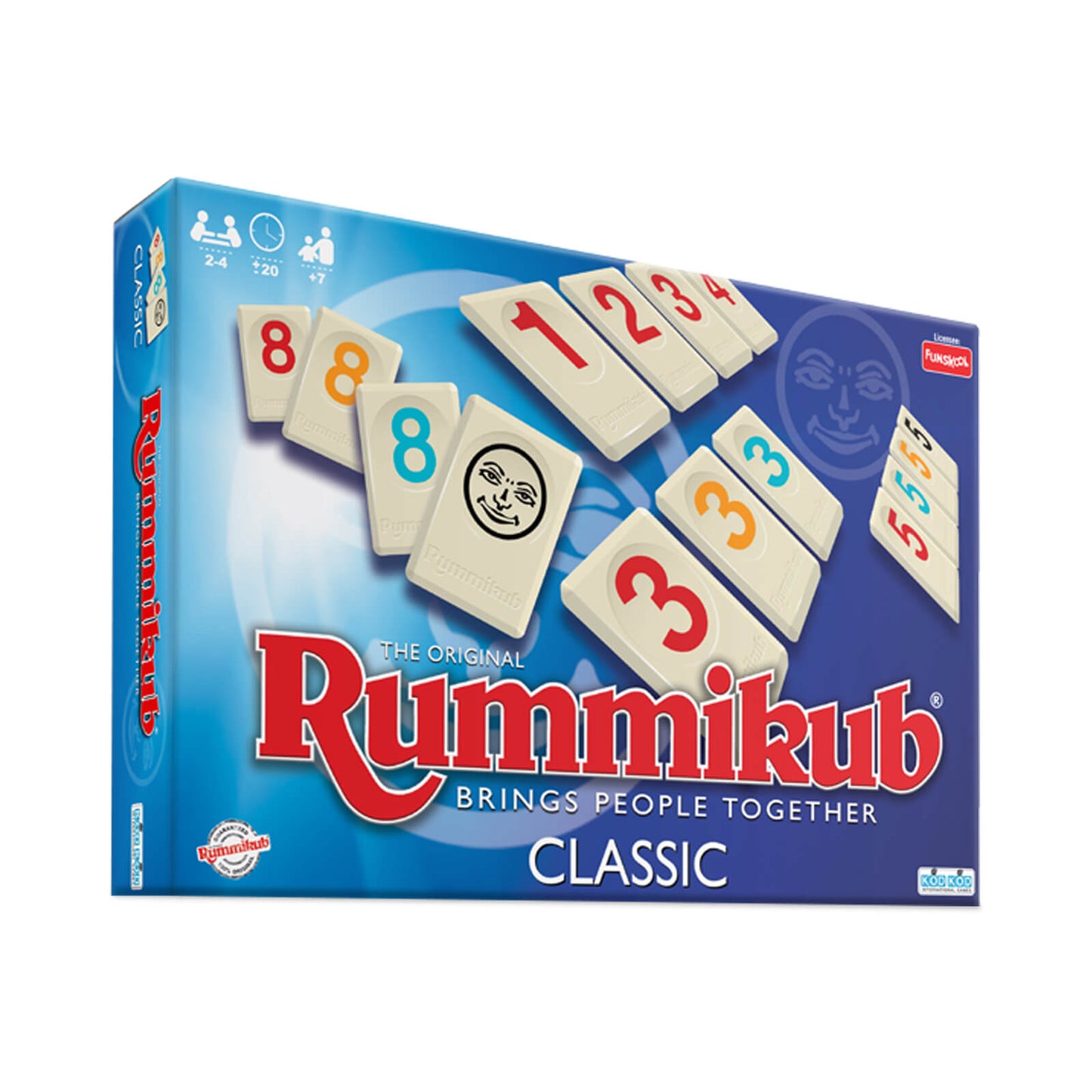 Funskool Original Rummikub Number, Classic Tile Game for Kids, 2-4 Players, Educational, Fun & Engaging, Perfect for Family Game Nights, Fast-Paced and Easy to Learn, Gift Set for Kids, Ages 7+ Years