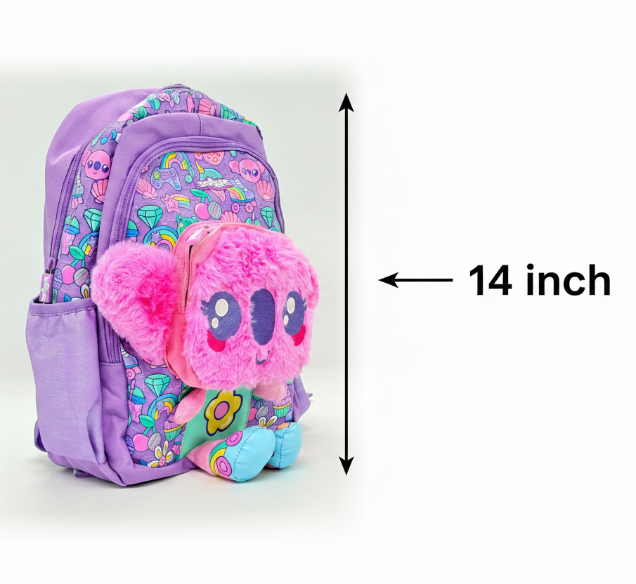 Smiggle Purple Soft Phurr Junior School Bag