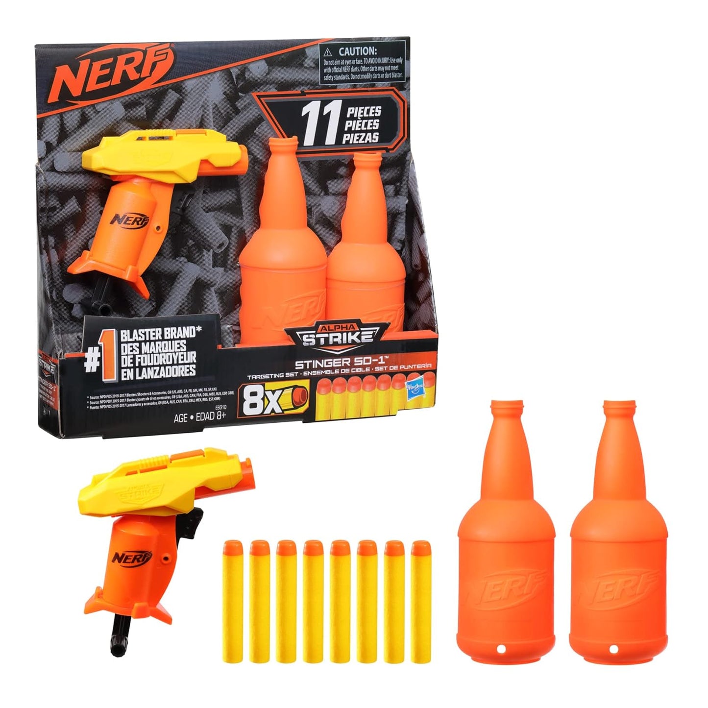 Nerf Stinger SD-1 Targeting Set 11-Piece Nerf Alpha Strike Set, 8Y+