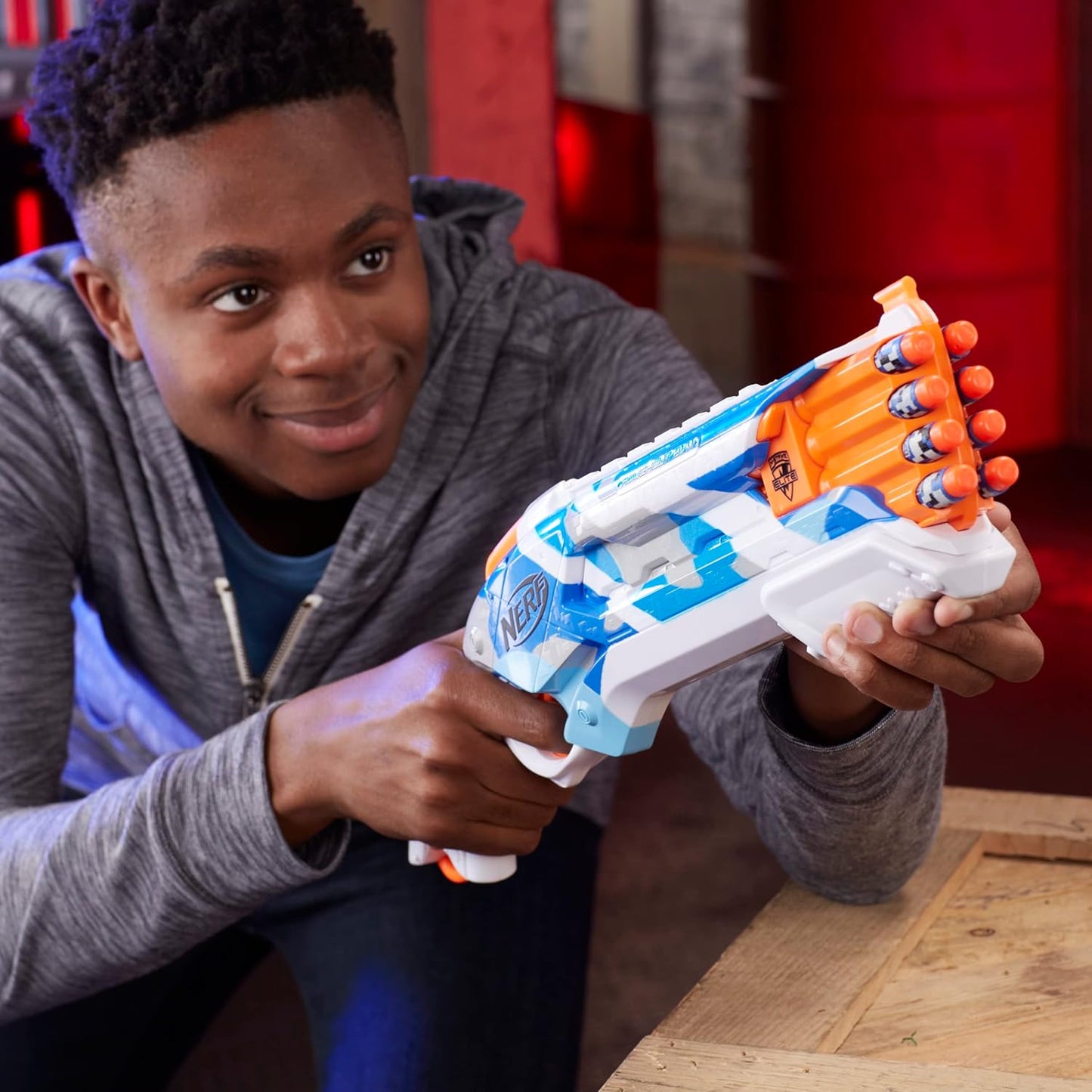 Nerf N-Strike Elite Rough Cut 2x4 Battle Camo Series Dart Blaster, 16 Battle Camo Series Darts, Slam Fire, 8Y+