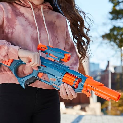 Nerf Elite 2.0 Eagle point RD 8 Blaster 8 Dart Drum, Detachable Scope and Barrel, 16 Official Nerf Elite Darts, Bolt Action, Multicolor, 8Y+