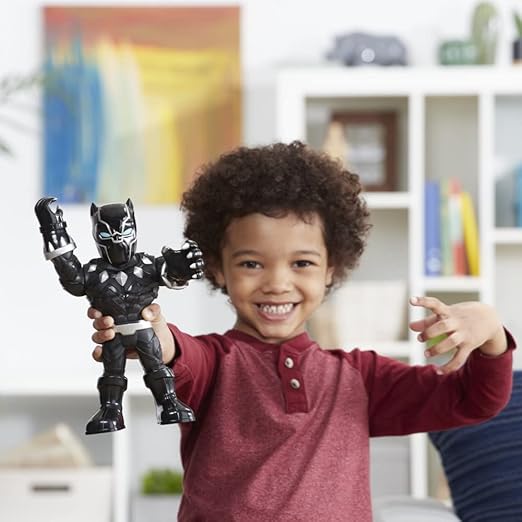 Super Hero Adventures Playskool Heroes Marvel Mega Mighties Black Panther Collectible 10" Action Figure, Toys for Kids Ages 3 & Up