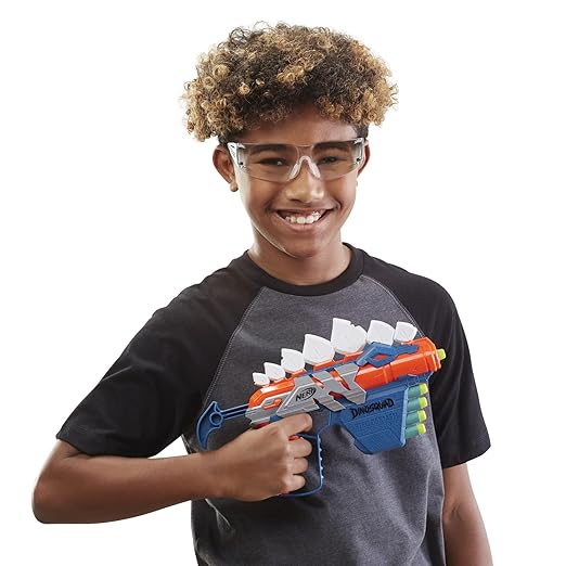 Nerf DinoSquad Stego-smash Dart Blaster, 5 Nerf Elite Darts, Outdoor Toys, Dinosaur Toys, Stegosaurus Dinosaur Design, 8Y+