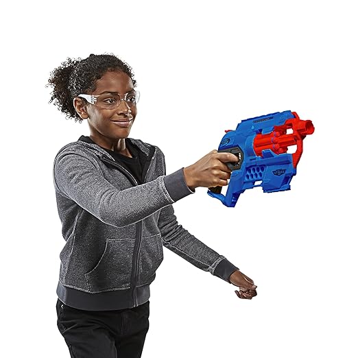 NERF Alpha Strike Hammerstorm Blaster with Hammer-Priming Action, 8-Dart Drum, 8 Darts, Multicolor, 8Y+