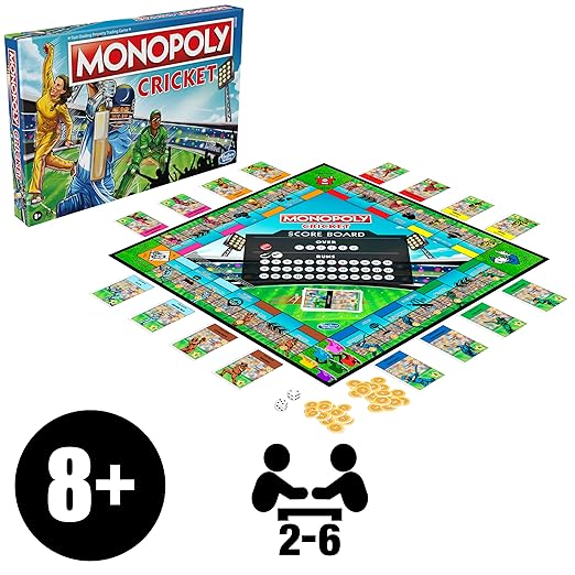 Monopoly Cricket Board Game 2 to 6 Players For Families, 8Y+