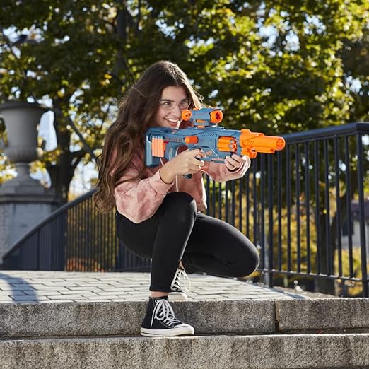 Nerf Elite 2.0 Eagle point RD 8 Blaster 8 Dart Drum, Detachable Scope and Barrel, 16 Official Nerf Elite Darts, Bolt Action, Multicolor, 8Y+