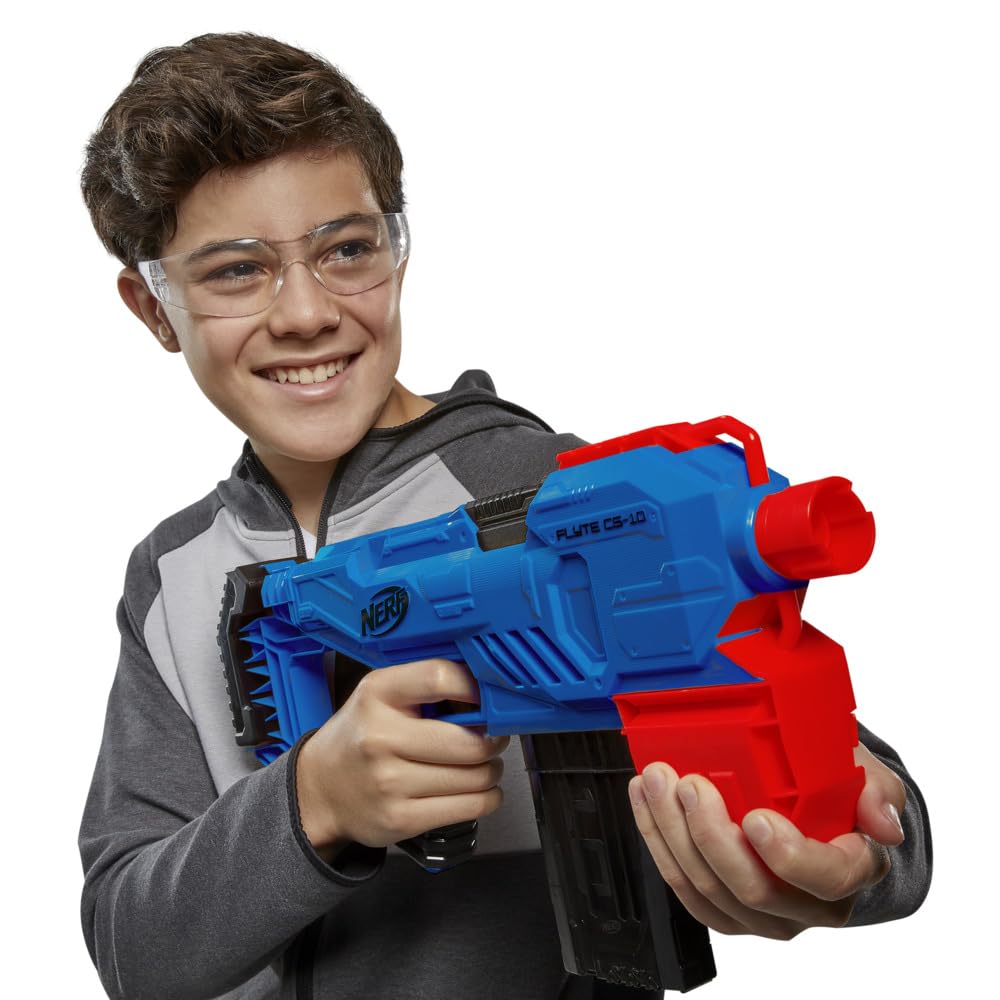 Nerf Alpha Strike Flyte CS 10 Motorized Blaster for kids 8Y+, Multicolour