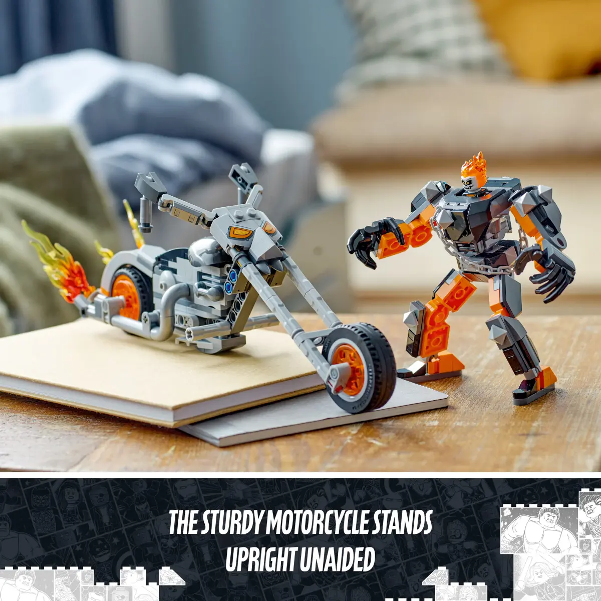 LEGO Marvel Ghost Rider Mech&Bike 76245 Building Toy Set (264 Pcs),Multicolor