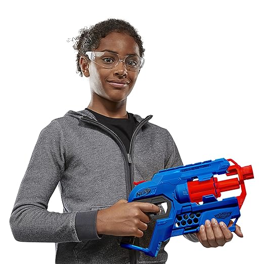 NERF Alpha Strike Hammerstorm Blaster with Hammer-Priming Action, 8-Dart Drum, 8 Darts, Multicolor, 8Y+
