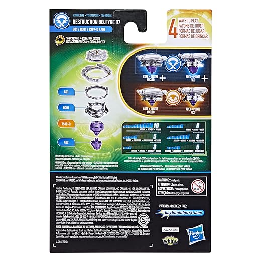 Beyblade Burst Quaddrive Destruction Belfyre B7 Spinning Top Starter Pack, 8Yrs+
