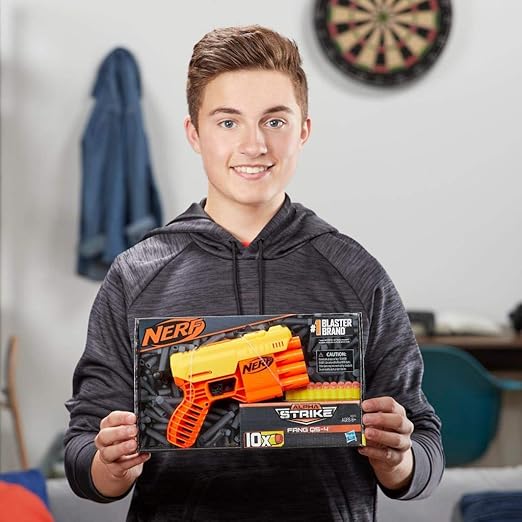 Nerf Alpha Strike Fang Qs-4 Blaster- 4-Dart Blasting,10 Official Elite Darts,Easy Load-Prime-Fire,Multi