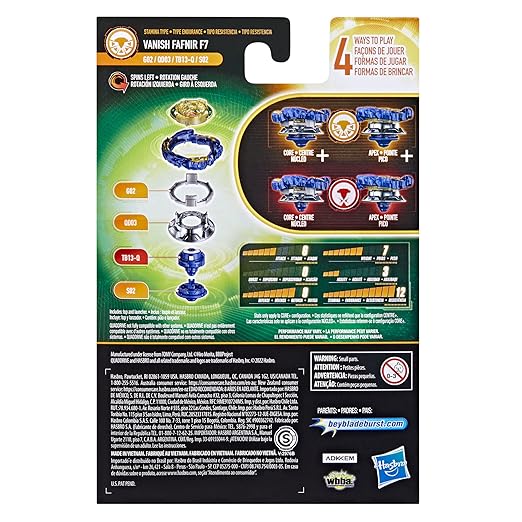 Beyblade Burst Quaddrive Vanish Fafnir F7 Spinning Top Starter Pack, 8Yrs+