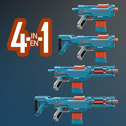 Nerf Elite 2.0 Echo CS-10 Blaster -- 24 Official Nerf Darts, 10-Dart Clip, Removable Stock and Barrel Extension, 8Y+