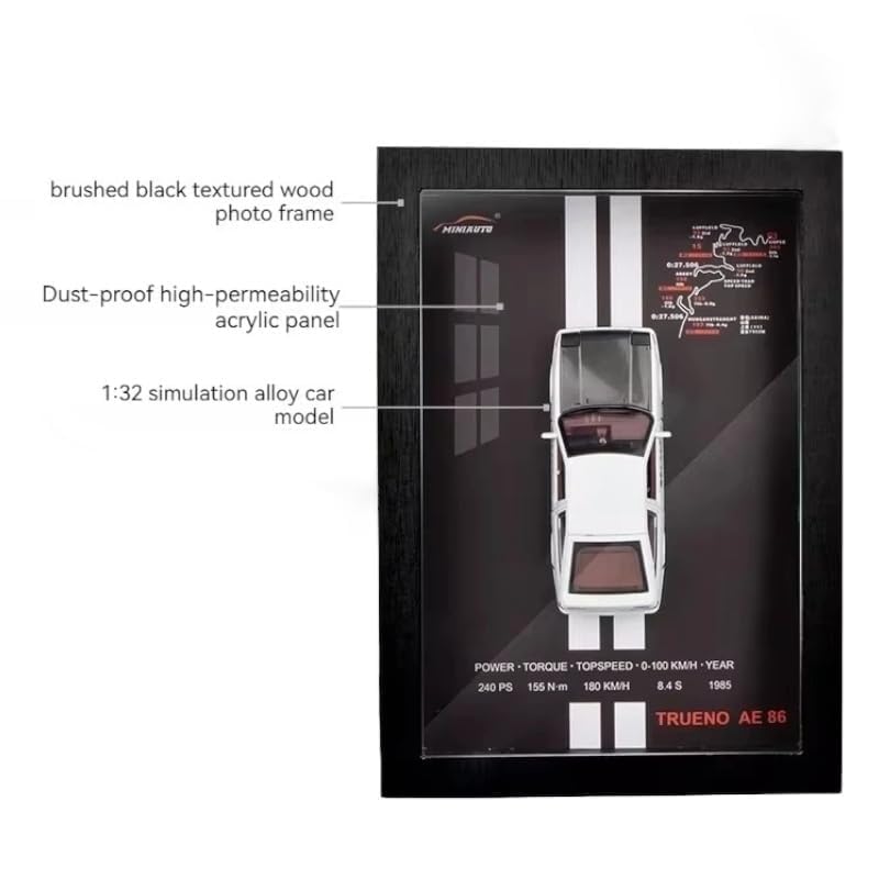 TOYVELLY Orange 3D Diecast Model Car Frame Diecast Metal Car Interactive Wall Decor with Openable Doors, Pull Back Display Car 1 PC