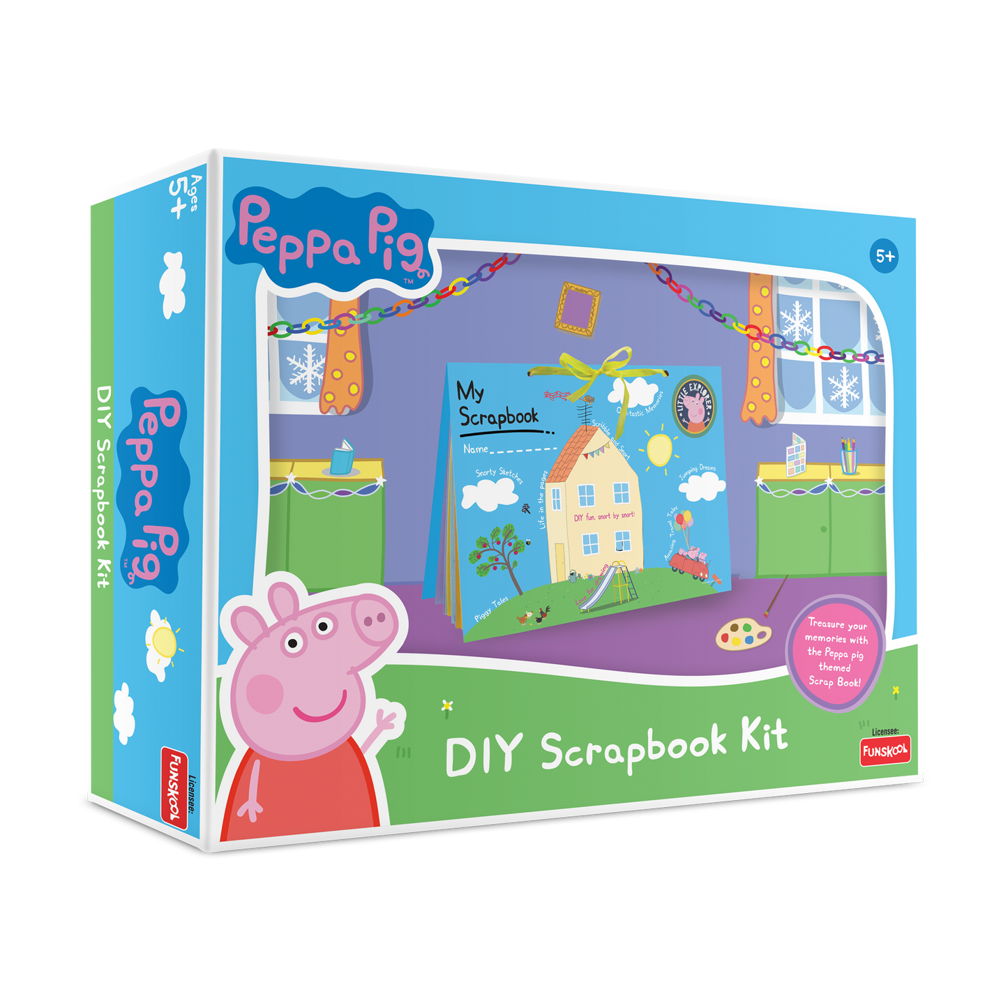 Handycrafts Funskool Peppa Pig DIY Scrapbook Kit, Art and Craft Set for Kid, Encourages Creativity, Learning, Fun & Engaging Activity, Multicolor, Gift Set for Kids, Age 5+ Years