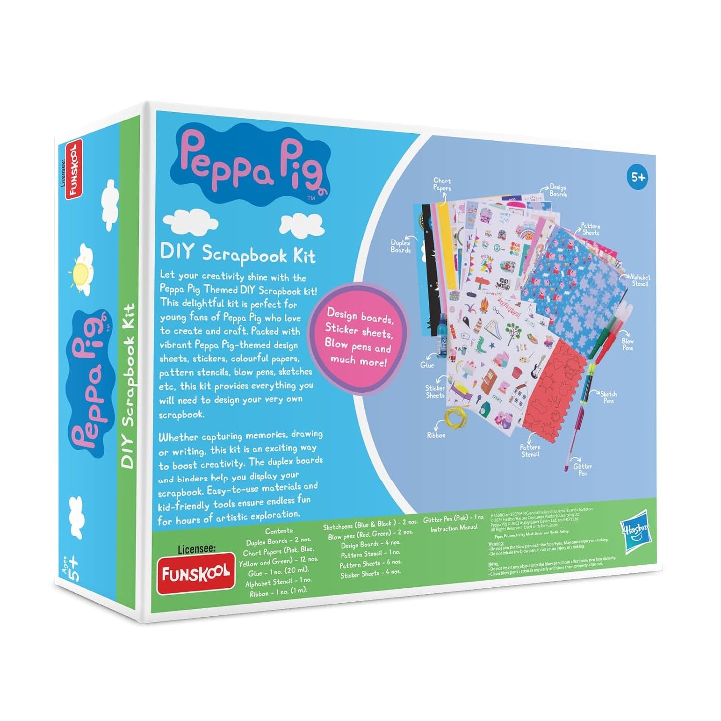 Handycrafts Funskool Peppa Pig DIY Scrapbook Kit, Art and Craft Set for Kid, Encourages Creativity, Learning, Fun & Engaging Activity, Multicolor, Gift Set for Kids, Age 5+ Years