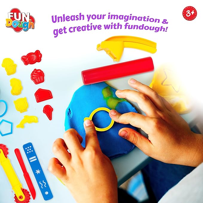 Fundough - Bumper Dough Kit , Shaping and Sculpting , 3years + , Multi-Colour