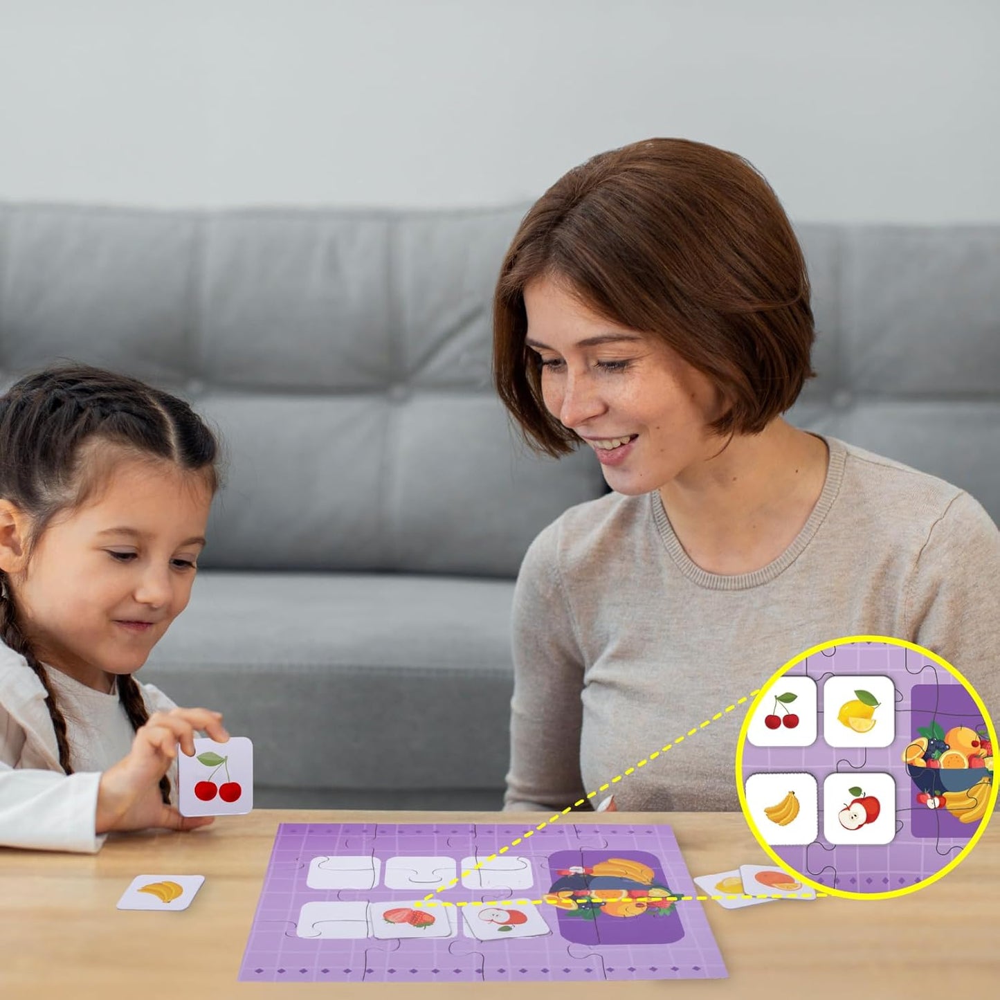 Play & Learn Funskool Healthy Food 6in1 Matching Jigsaw Puzzle Game for Kids, 6x12 Pieces, Educational, Learning & Development, Fun Activity Toy for Childrens, Gift Set for Kid, Age 4+ Years
