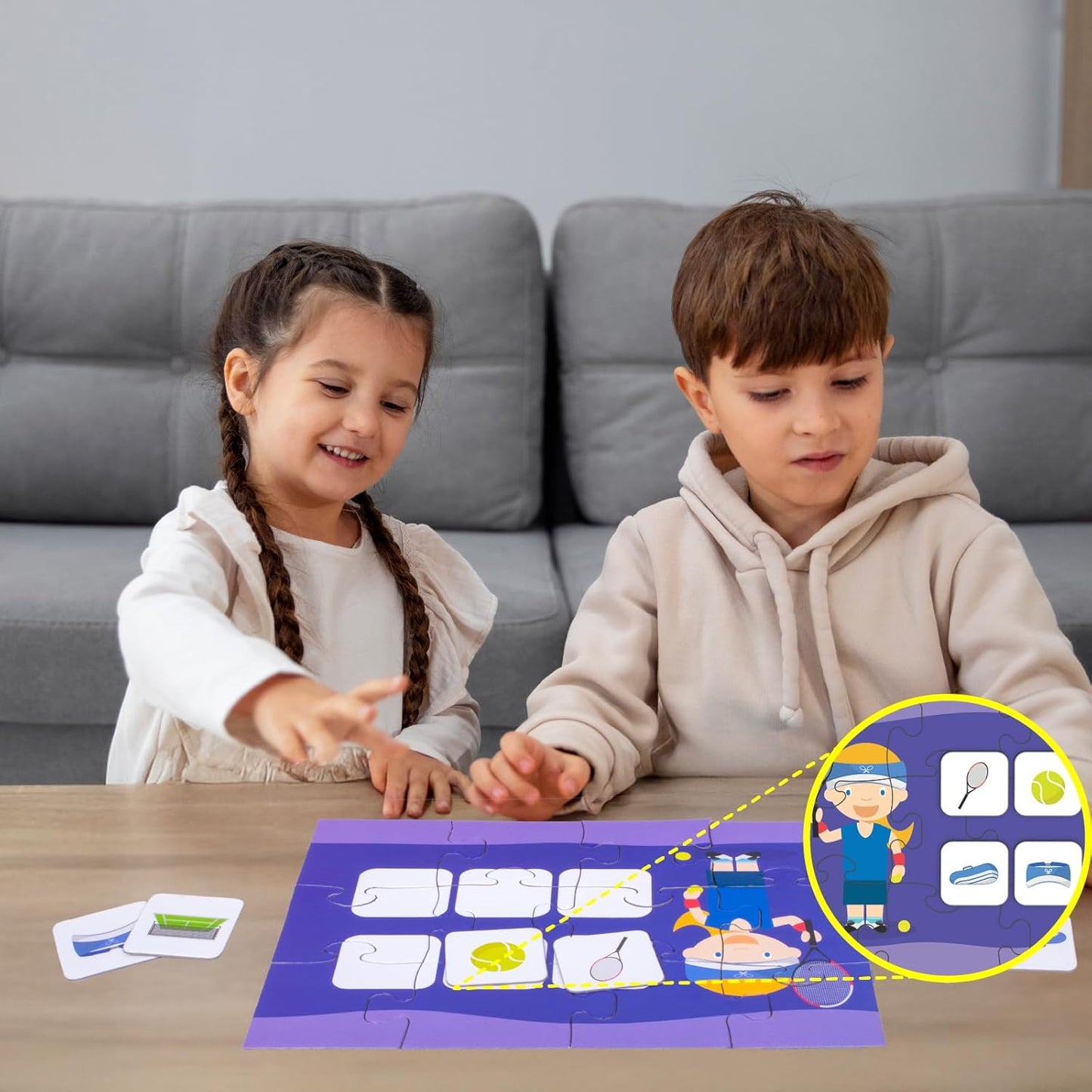 Play & Learn Funskool Sports 6in1 Matching Jigsaw Puzzle Game for Kids, 6x12 Pieces, Educational, Learning & Development, Fun Activity Toy for Childrens, Gift Set for Kid, Age 4+ Years