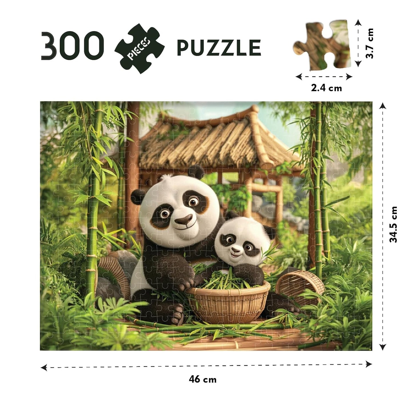 Play & Learn Funskool Panda Puzzle Game for Kids, 300 Pieces, Encourages Learning & Development, Fun Activity for Preschoolers, Multicolor, Set for Kid, Age 7+ Years