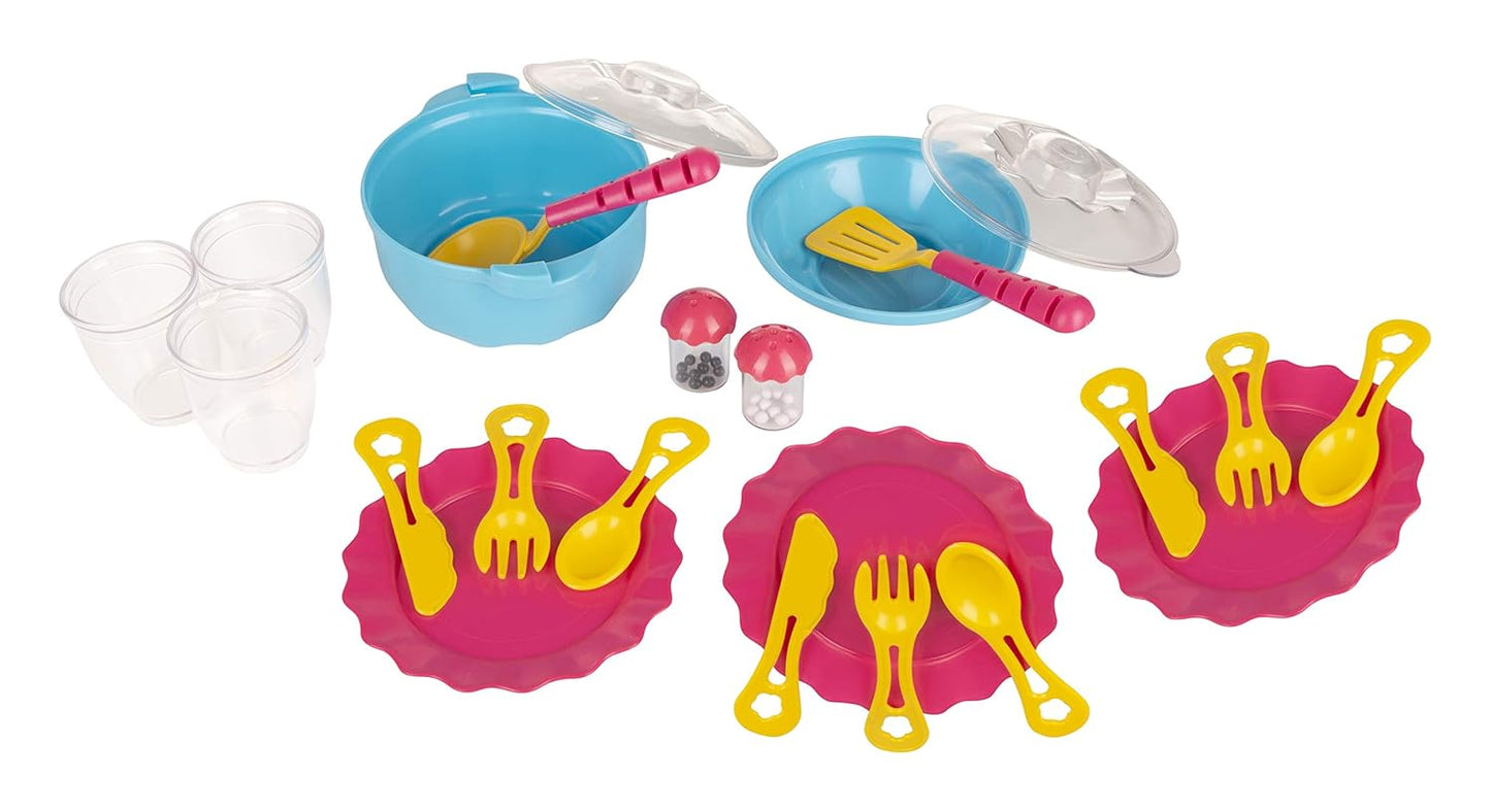 Giggles - Dinnerware Set, 23 Colourful Pretend and Play Cooking Set, Language and Social Skills, Role Play, 3 Years & Above, Preschool Toys, Multicolour
