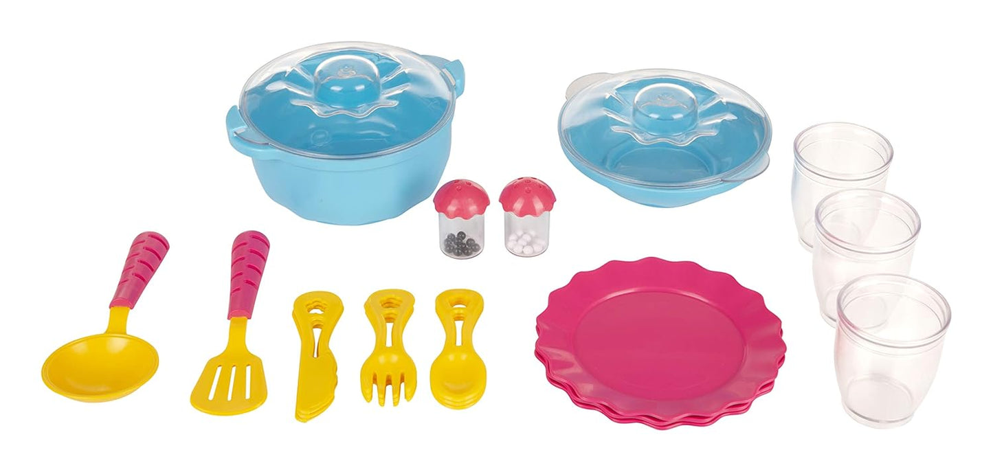 Giggles - Dinnerware Set, 23 Colourful Pretend and Play Cooking Set, Language and Social Skills, Role Play, 3 Years & Above, Preschool Toys, Multicolour