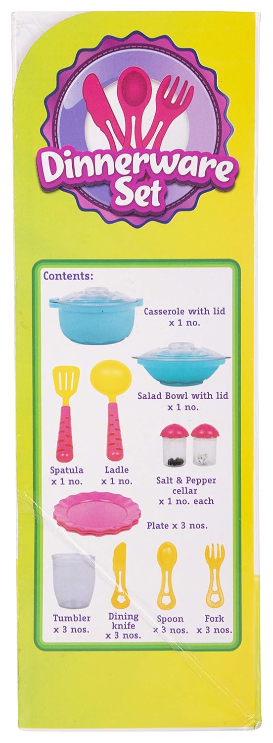 Giggles - Dinnerware Set, 23 Colourful Pretend and Play Cooking Set, Language and Social Skills, Role Play, 3 Years & Above, Preschool Toys, Multicolour