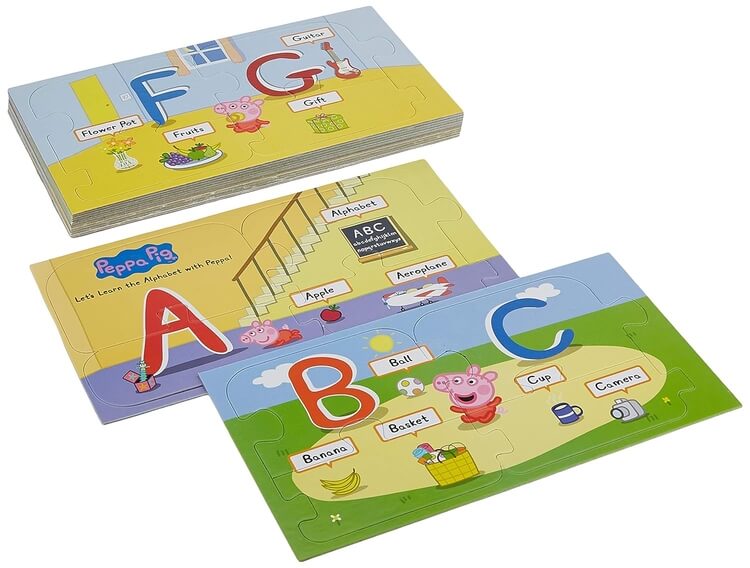Funskool - Play & Learn-Alphabet,Educational,60 Pieces,Puzzle,for 3 Year Old Kids and Above,Toy