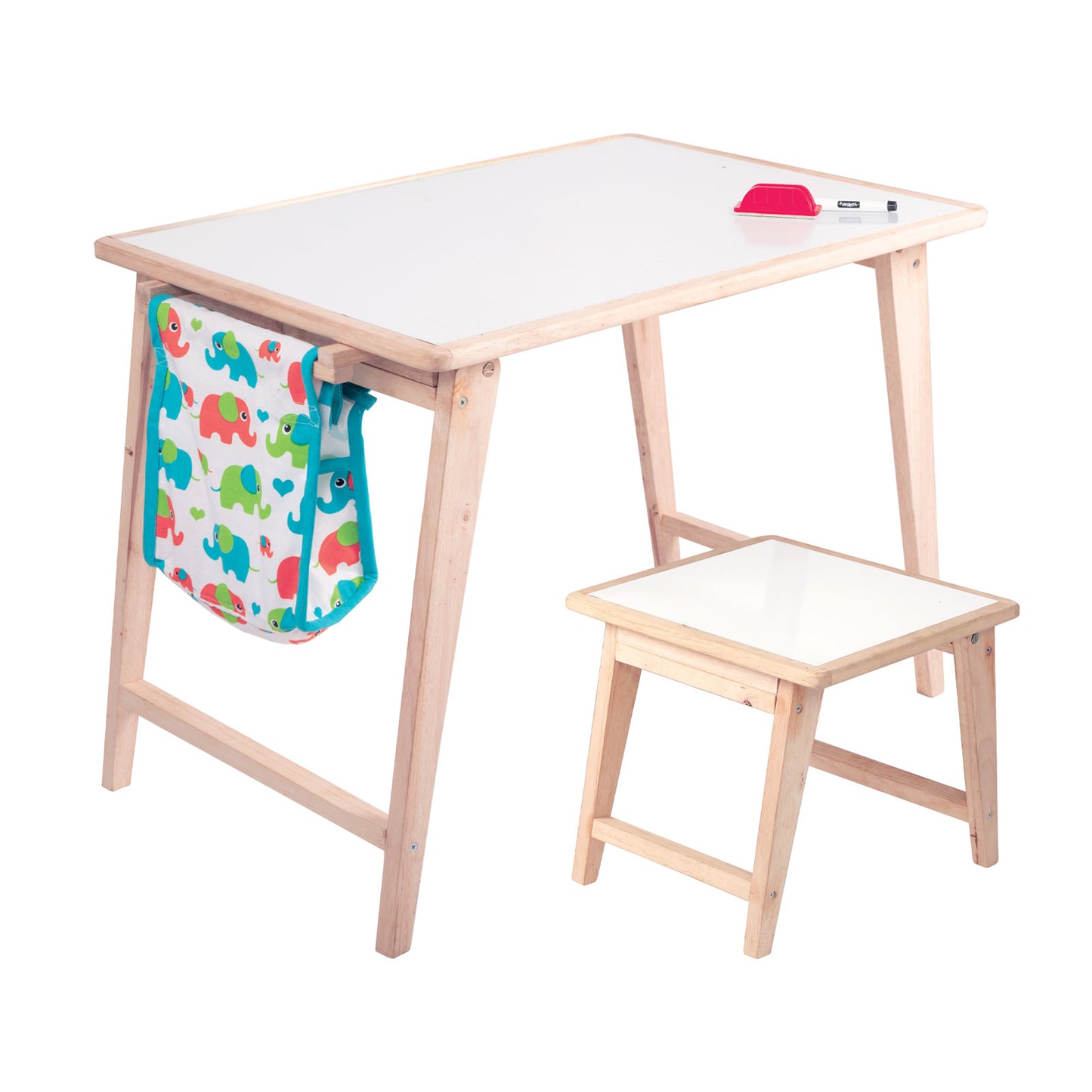 Funskool Giggles - Activity Table & Stool, Wooden Kids Study Table, Dry Erase Board,Studying and Storage, 3 Years & Above, Preschool Toys