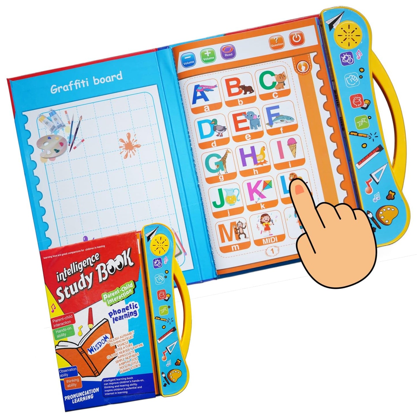 Toy Cloud Intelligence Study Book for Toddlers - Interactive Educational Learning Toy for Kids, Parent-Child Interaction, Phonetic, Pronunciation, Musical & Intellectual Learning for Ages 2 Years